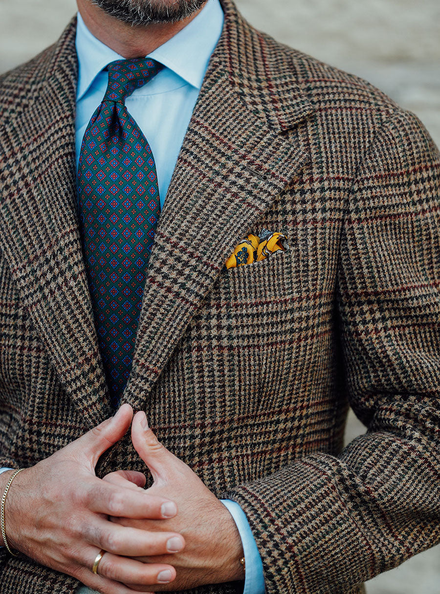 Ancient Madder Silk Tie - Forest - Hand-Rolled