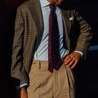 Ancient Madder Silk Tie - Cherry - Hand-Rolled