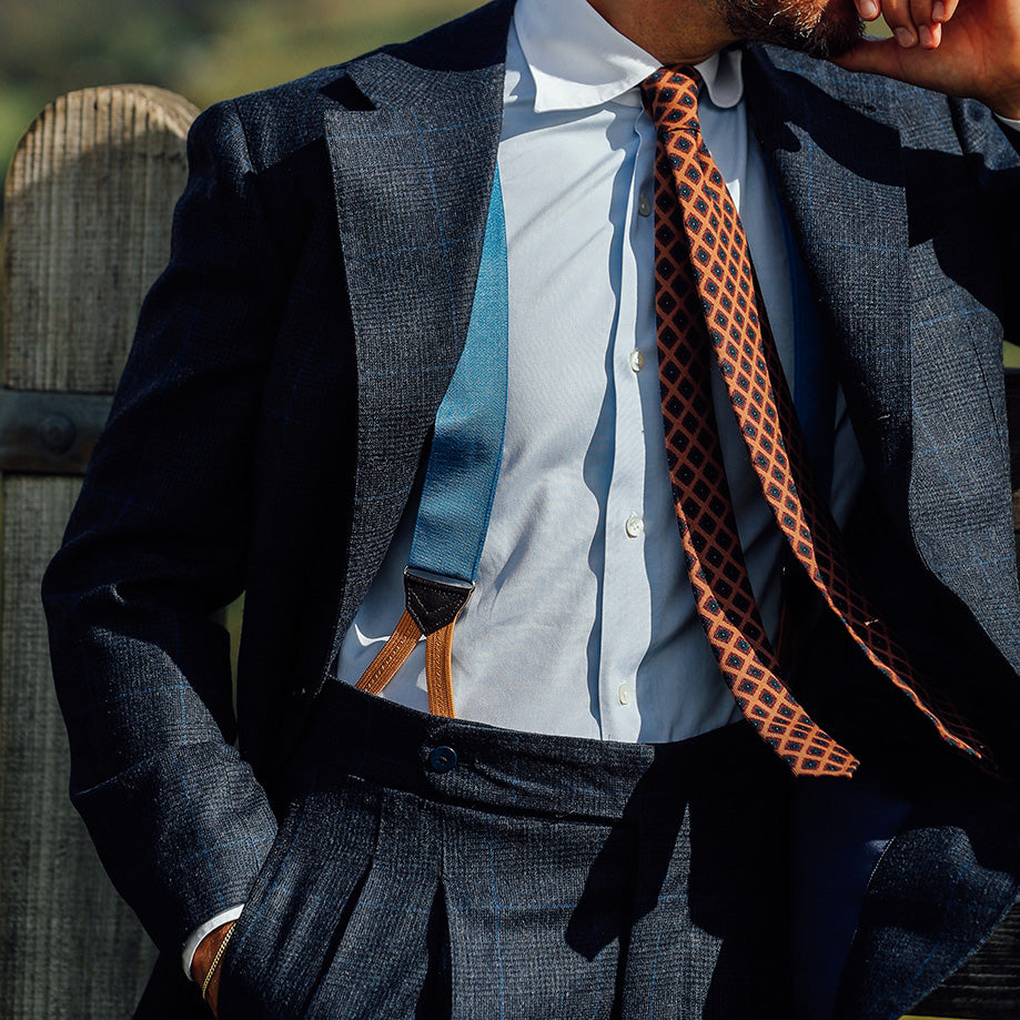 Barathea Braces - Powder Blue