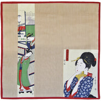 Ukiyo-e Cotton Handkerchief - Red