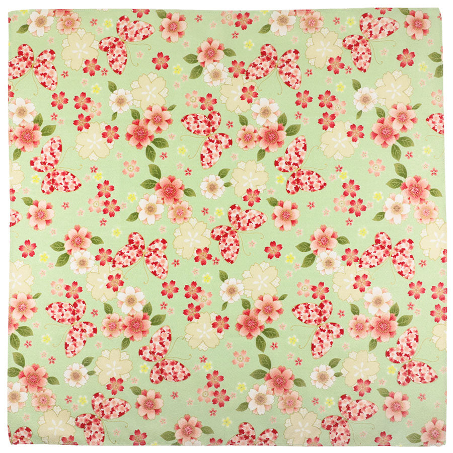 Kimono Motif Cotton Handkerchief - Pistacchio