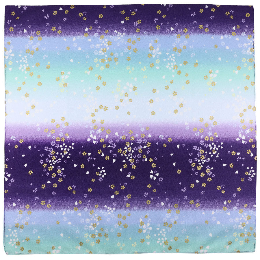 Kimono Motif Cotton Handkerchief - Purple