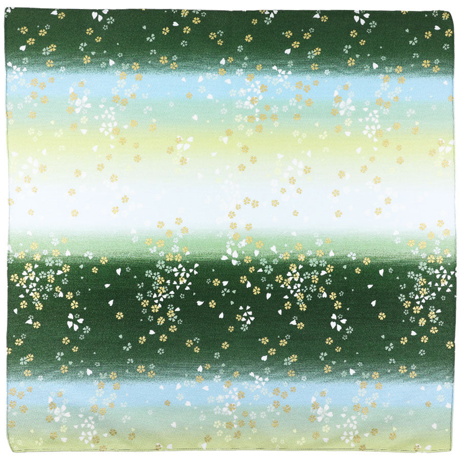 Kimono Motif Cotton Handkerchief - Olive