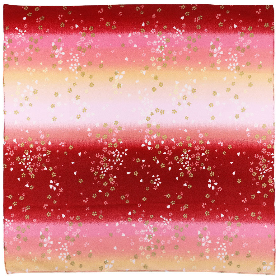 Kimono Motif Cotton Handkerchief - Red