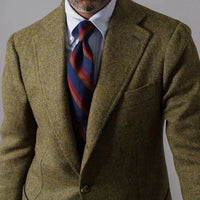 Repp Stripe Silk Tie - Navy / Burgundy / Copper