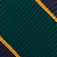 Japanese Repp Stripe Silk Tie - Forest / Eggplant