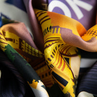 Bangkok Travel Poster Silk Pocket Square - 40x40cm