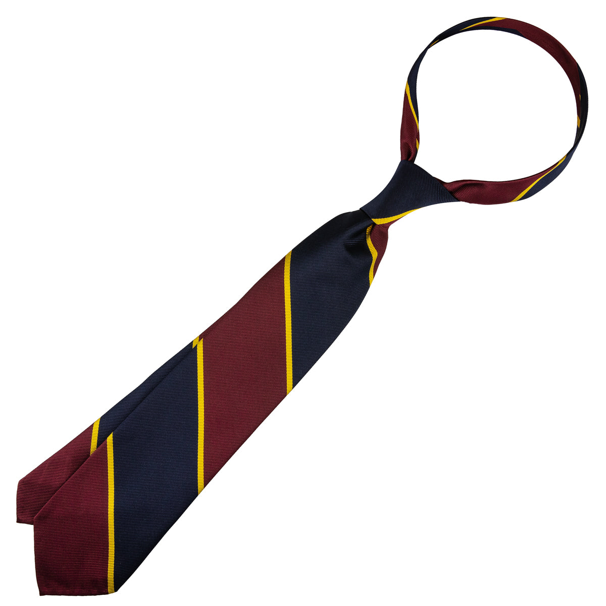 Japanese Repp Stripe Silk Tie - Navy / Burgundy / Gold