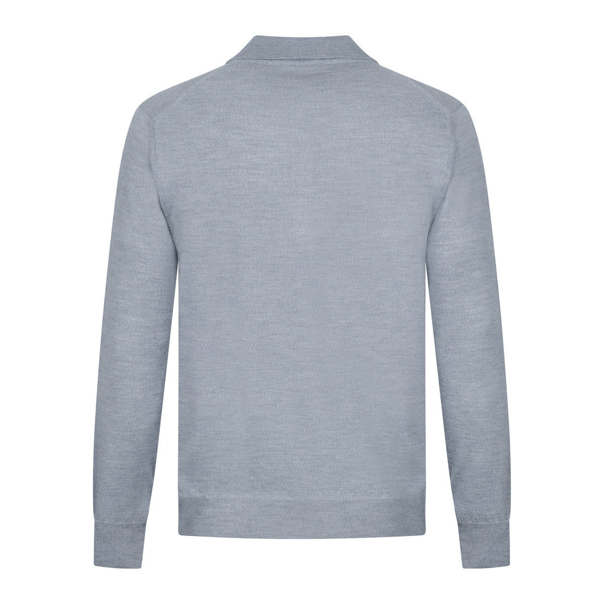 Merino Wool / Silk Knitted Polo - Light Grey