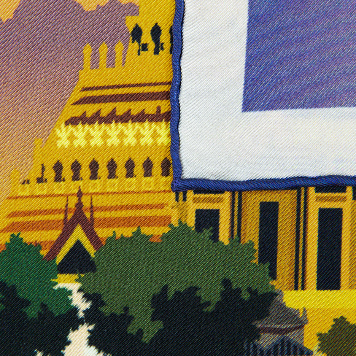 Bangkok Travel Poster Silk Pocket Square - 40x40cm