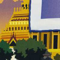 Bangkok Travel Poster Silk Pocket Square - 40x40cm