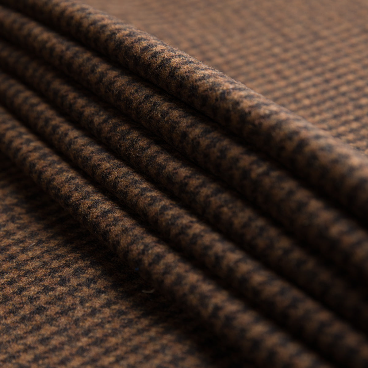Houndstooth Bespoke Wool Tie - Brown