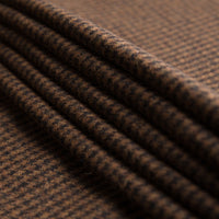 Houndstooth Bespoke Wool Tie - Brown