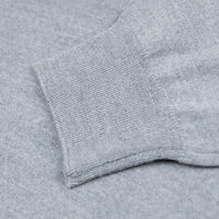 Merino Wool / Silk Knitted Polo - Light Grey