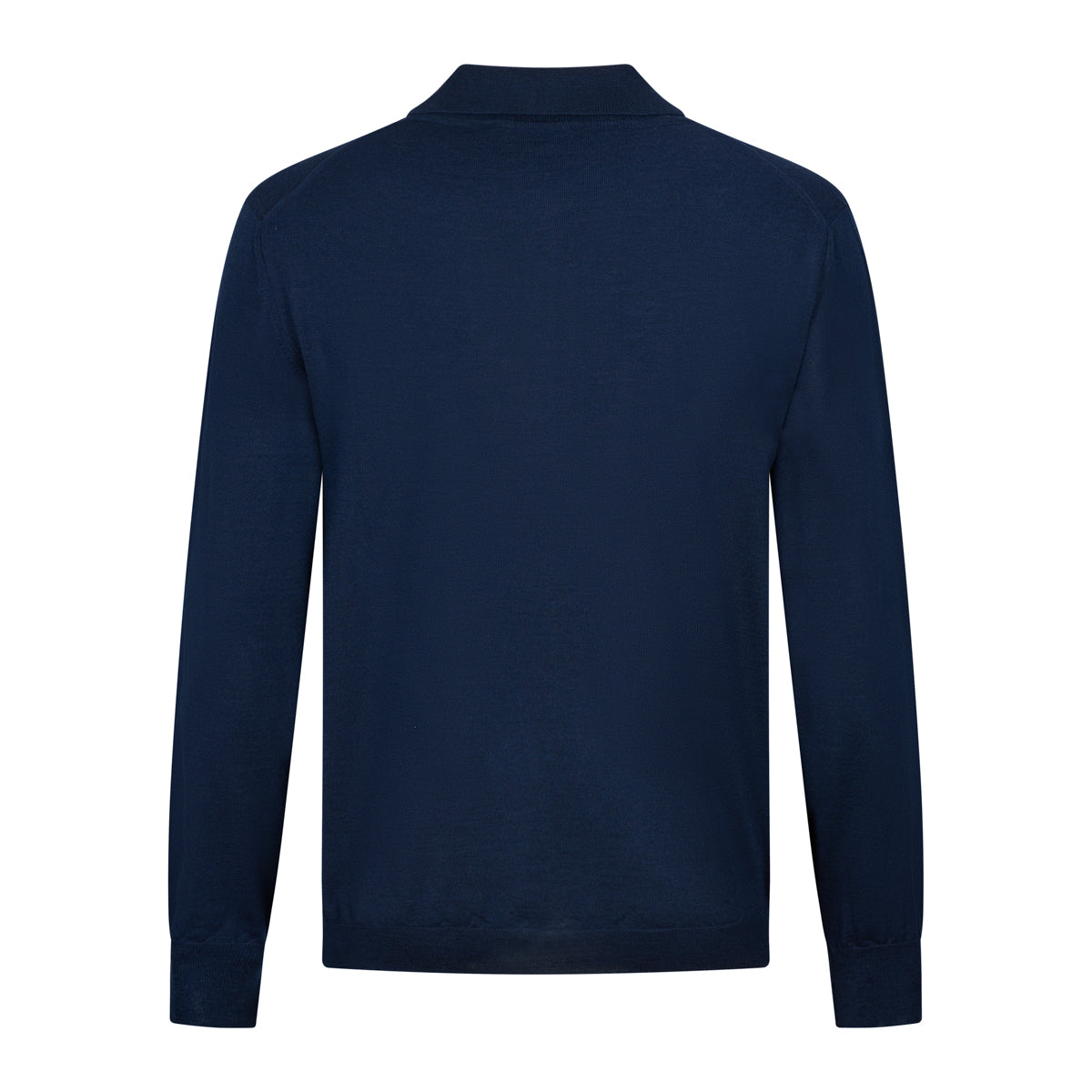Merino Wool / Silk Knitted Polo - Navy