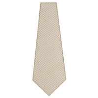 Houndstooth Bespoke Wool / Silk Tie - Cream