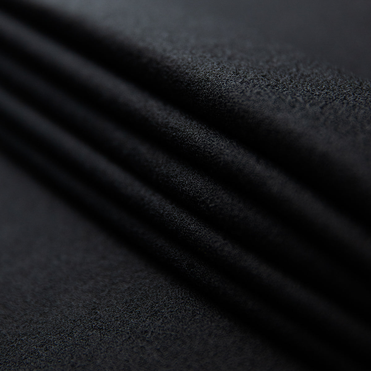 Plain Wool Crepe Bespoke Tie - Black