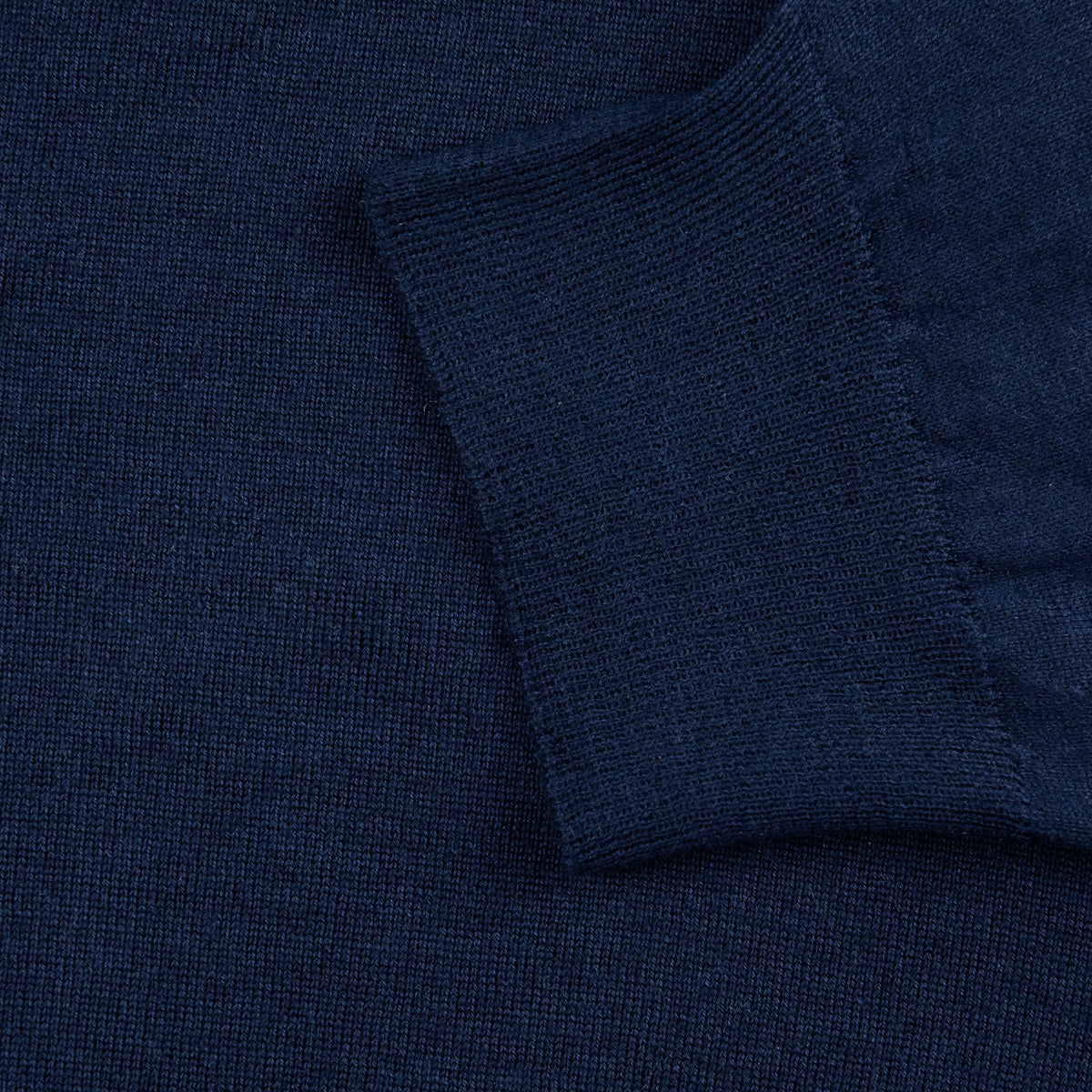 Merino Wool / Silk Knitted Polo - Navy