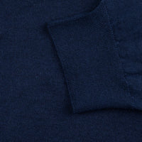 Merino Wool / Silk Knitted Polo - Navy