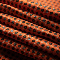 Floral Printed Silk Bespoke Tie - Orange