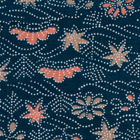 Vintage Kimono Silk Pocket Square - Navy