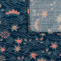 Vintage Kimono Silk Pocket Square - Navy