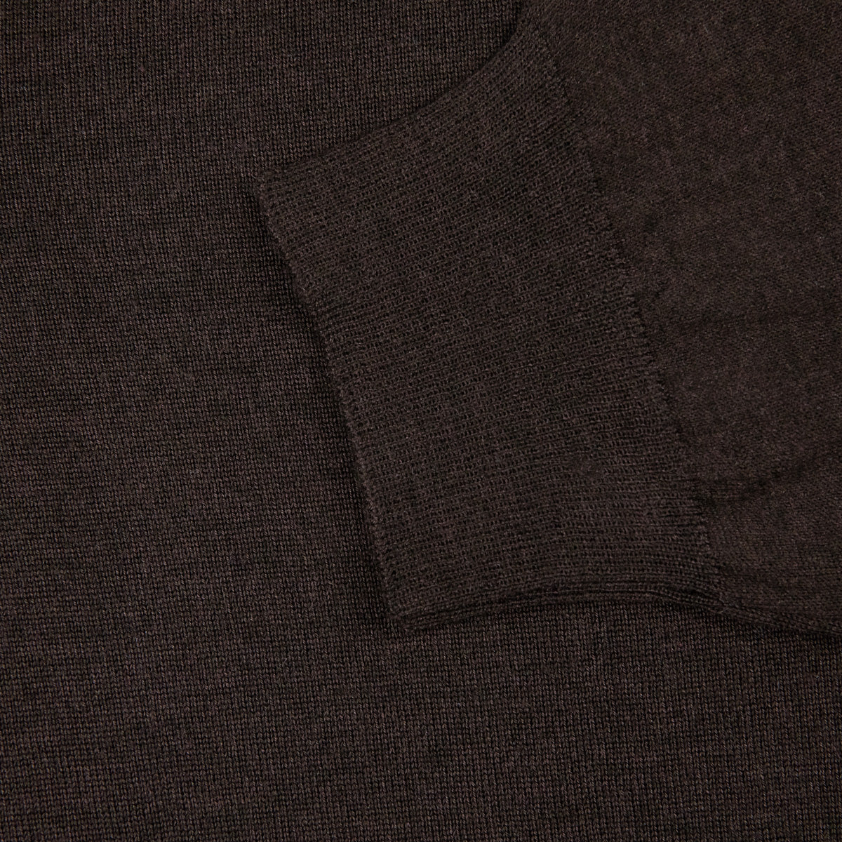 Merino Wool / Silk Knitted Polo - Chocolate