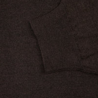 Merino Wool / Silk Knitted Polo - Chocolate