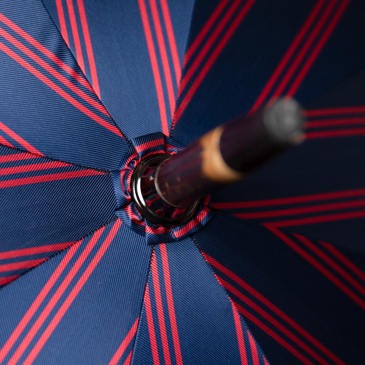Shibumi x Mario Talarico Umbrella Navy Stripe - Chestnut