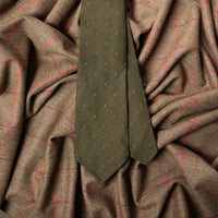 Dotted Grenadine / Garza Fina Bespoke Tie - Olive / Blue
