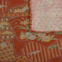 Vintage Kimono Silk Pocket Square - Rust