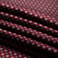 Floral Printed Silk Bespoke Tie - Burgundy
