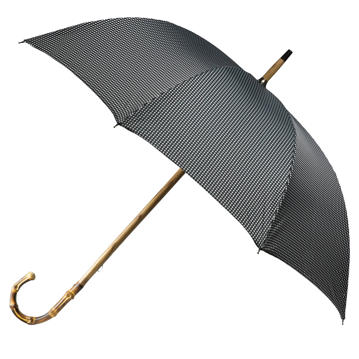 Shibumi x Mario Talarico Umbrella Black / White Gingham - Bamboo