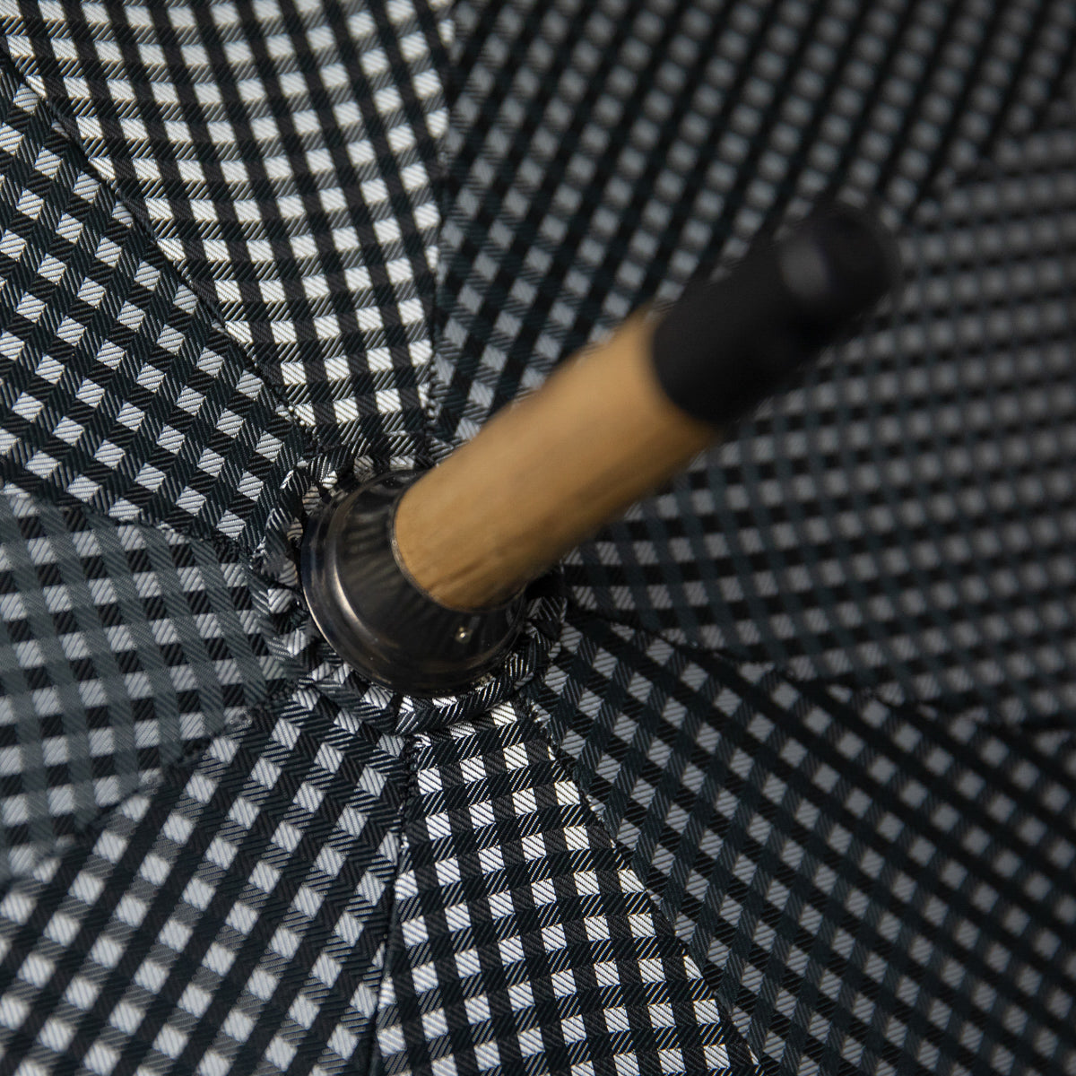 Shibumi x Mario Talarico Umbrella Black / White Gingham - Bamboo