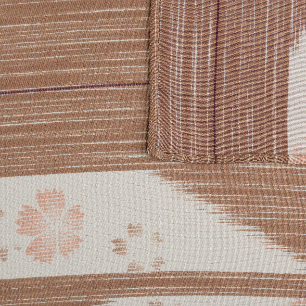 Vintage Kimono Silk Pocket Square - Hazelnut