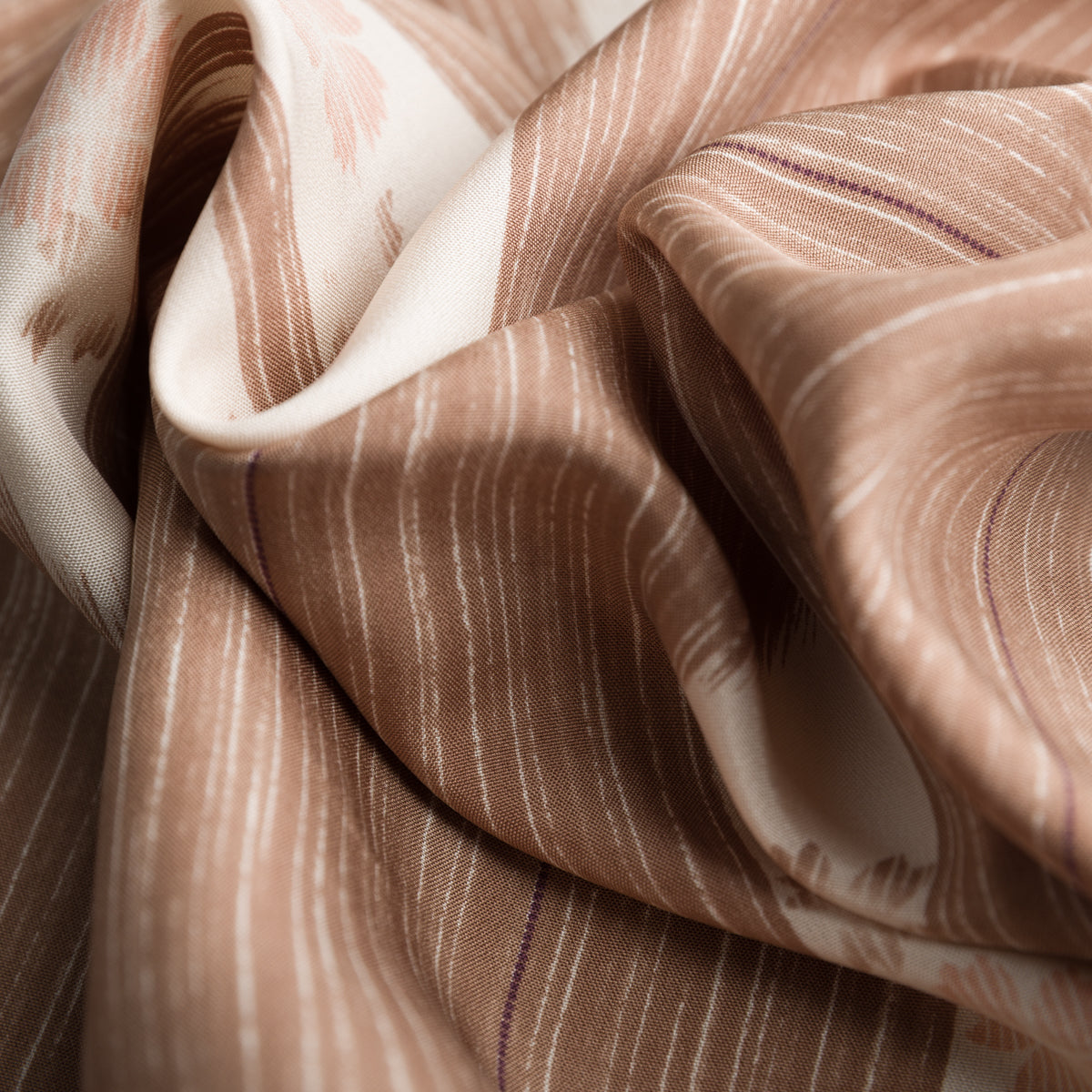 Vintage Kimono Silk Pocket Square - Hazelnut