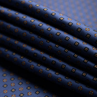 Floral Printed Silk Bespoke Tie - Blue