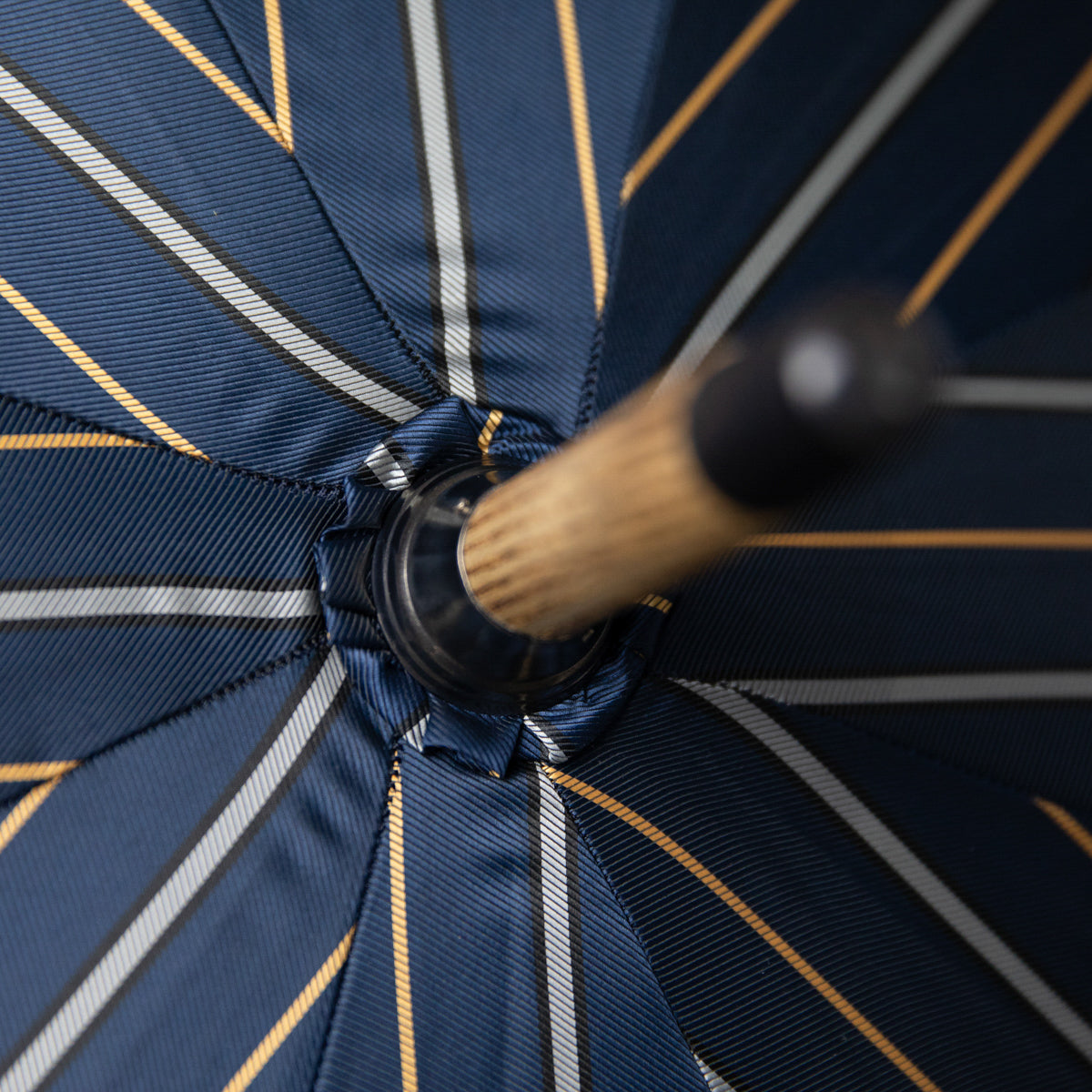 Shibumi x Mario Talarico Umbrella Navy Stripe - Blonde Hickory