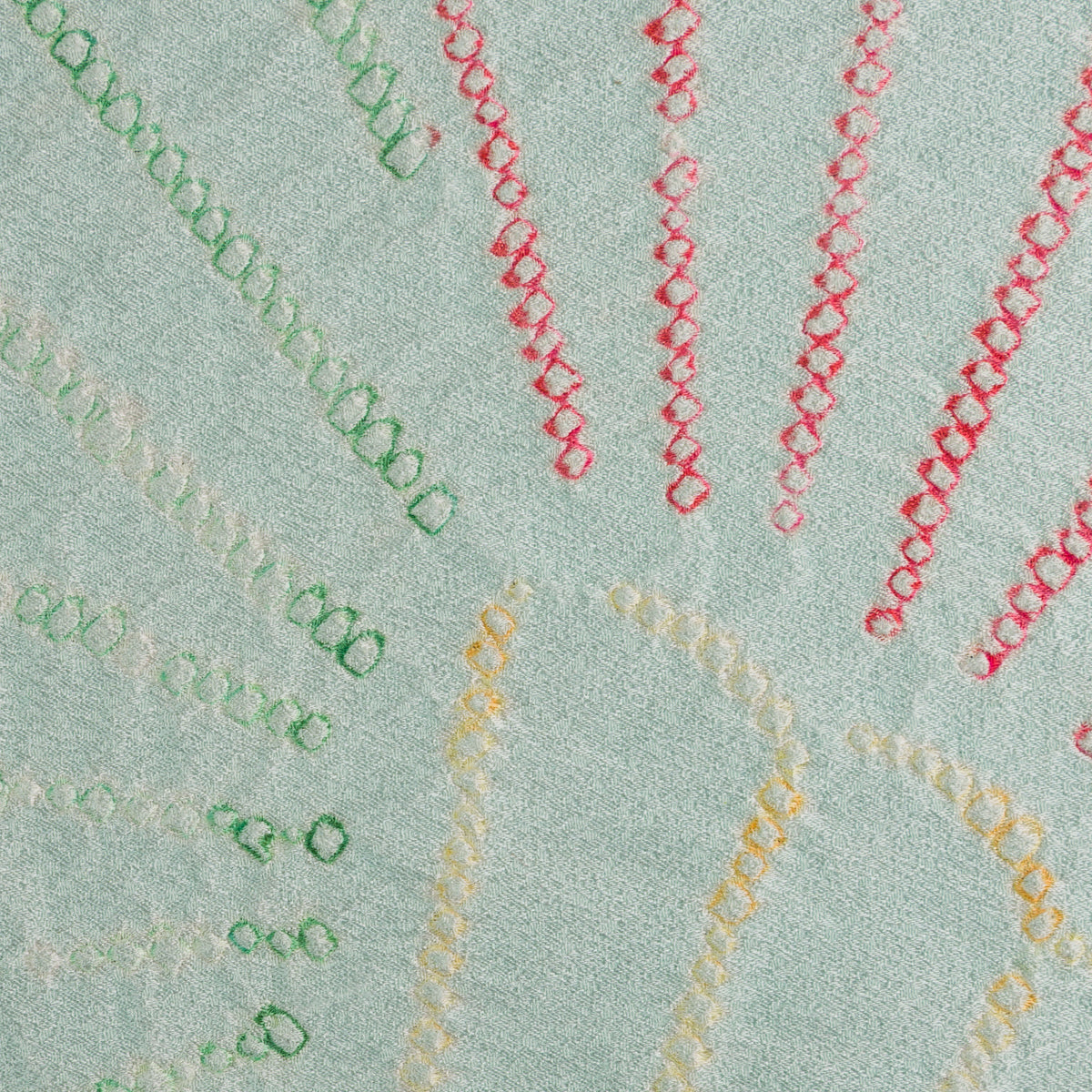 Vintage Kimono Silk Pocket Square - Mint