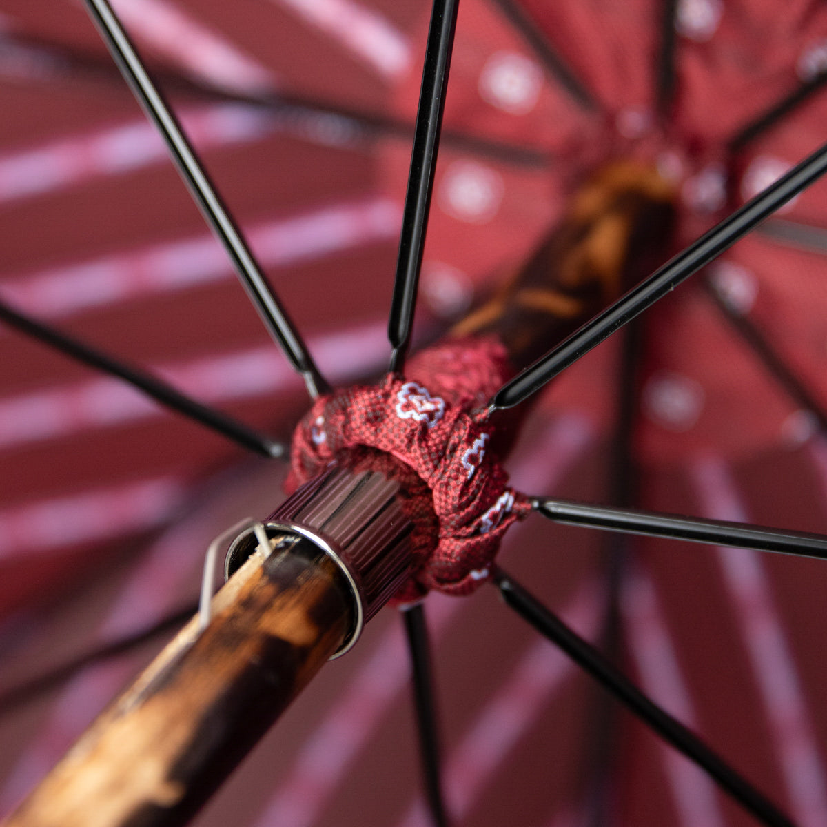 Shibumi x Mario Talarico Umbrella Burgundy Floral - Dark Hickory