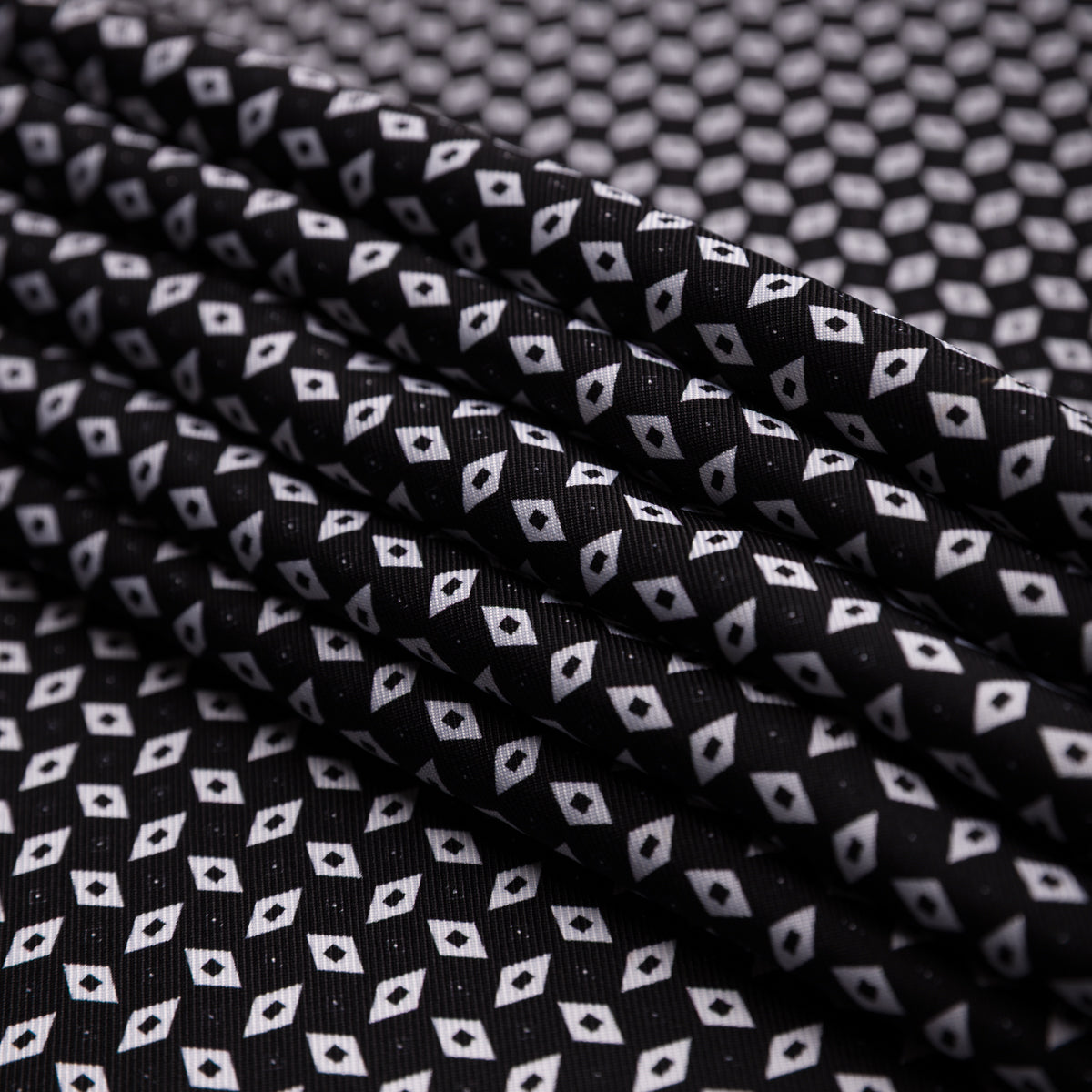 Floral Printed Silk Bespoke Tie - Black