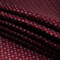 Floral Printed Silk Bespoke Tie - Burgundy