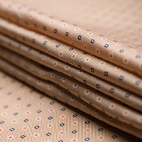 Floral Printed Silk Bespoke Tie - Beige