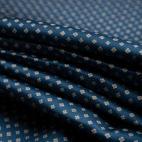 Floral Printed Silk Bespoke Tie - Steel Blue