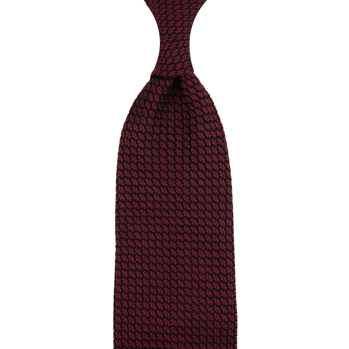 Kuska Handwoven Grossa Grenadine Silk Tie  - Burgundy