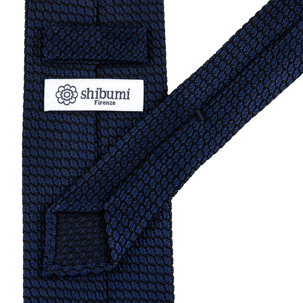 Kuska Handwoven Grossa Grenadine Silk Tie  - Navy