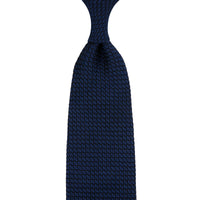Kuska Handwoven Grossa Grenadine Silk Tie  - Navy