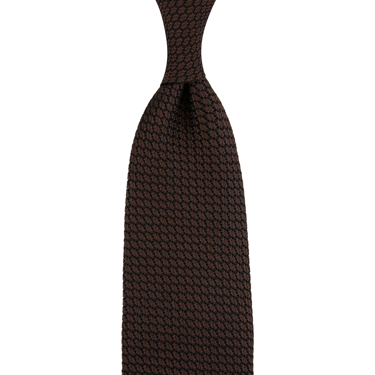 Kuska Handwoven Grossa Grenadine Silk Tie  - Chocolate