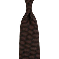 Kuska Handwoven Grossa Grenadine Silk Tie  - Chocolate