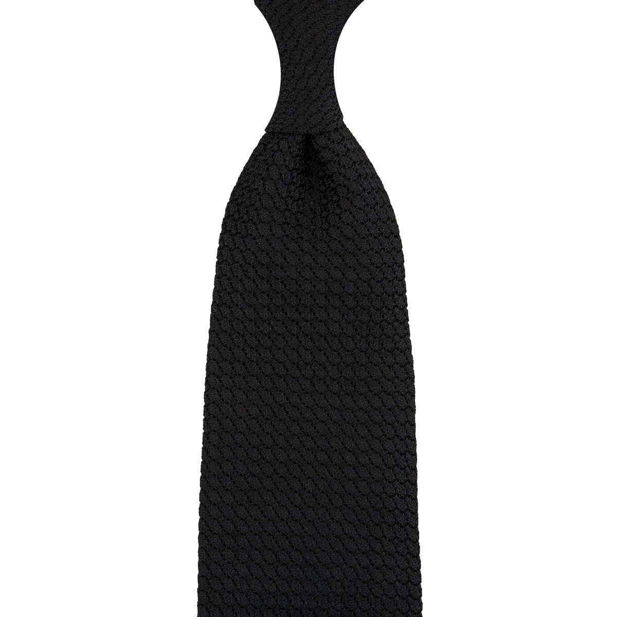 Kuska Handwoven Grossa Grenadine Silk Tie  - Black
